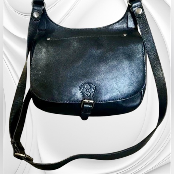 Patricia Nash Handbags - Patricia Nash Black Leather Saddle Bag Crossbody Vintage Style Purse